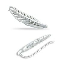 Feather Ear Crawler Earrings in 18k Gold Over Sterling Silver or Sterling Silver