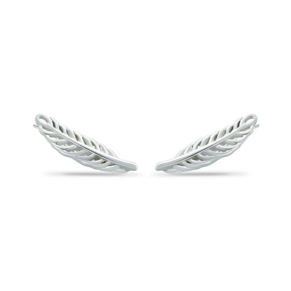 Feather Ear Crawler Earrings in 18k Gold Over Sterling Silver or Sterling Silver Feather Ear Crawler Earrings in 18k Gold Over Sterling Silver or Sterling Silver