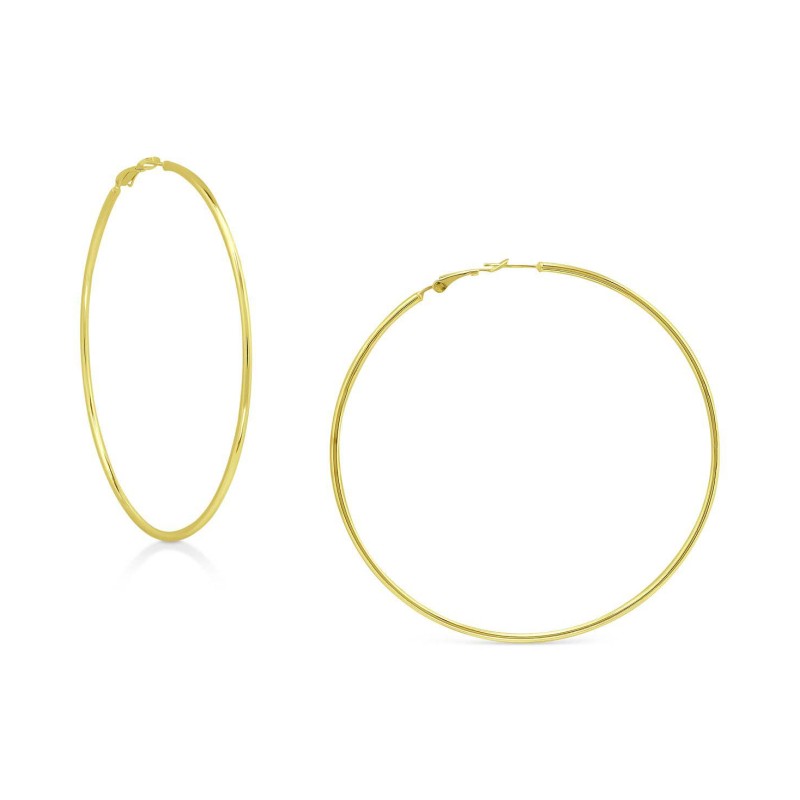 Polished Wire Extra-Large Hoop Earrings, 80mm Polished Wire Extra-Large Hoop Earrings, 80mm