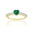 Green and White Cubic Zirconia Pave Engagement Ring (2 ct. t.w.) in 14k Gold Over Sterling Silver Green and White Cubic Zirconia Pave Engagement Ring (2 ct. t.w.) in 14k Gold Over Sterling Silver