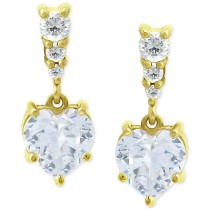 Cubic Zirconia Heart Drop Earrings Cubic Zirconia Heart Drop Earrings