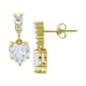 Cubic Zirconia Heart Drop Earrings Cubic Zirconia Heart Drop Earrings
