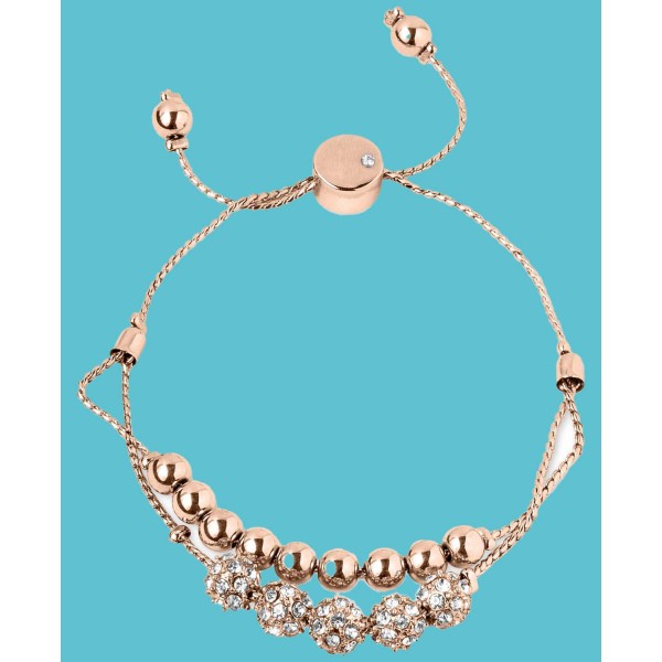 Pavé Beaded Double-Row Slider Bracelet Pavé Beaded Double-Row Slider Bracelet