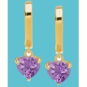 Amethyst Heart Dangle Huggie Hoop Earrings (1-3/8 ct. t.w.) in 14k Gold-Plated Sterling Silver Amethyst Heart Dangle Huggie Hoop Earrings (1-3/8 ct. t.w.) in 14k Gold-Plated Sterling Silver