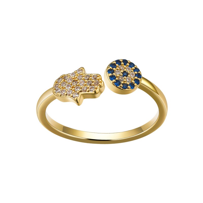 Cubic Zirconia and Blue Ring Cubic Zirconia and Blue Ring