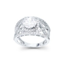 Cubic Zirconia Criss Cross Ring