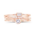 Round and Baguette Cubic Zirconia Stacked Ring (1/2 ct. t.w.) in 14 Karat Rose Gold Over Sterling Silver Set, 3 Piece Round and Baguette Cubic Zirconia Stacked Ring (1/2 ct. t.w.) in 14 Karat Rose Gold Over Sterling Silver Set, 3 Piece