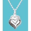 Marcasite Crystal Set in Silver Plated Heart Pendant Marcasite Crystal Set in Silver Plated Heart Pendant