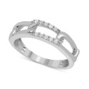 Diamond Chain Link Motif Ring (1/10 ct. t.w.) in Sterling Silver Diamond Chain Link Motif Ring (1/10 ct. t.w.) in Sterling Silver