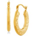 Key Pattern Hoop Earrings in 14k Gold Key Pattern Hoop Earrings in 14k Gold