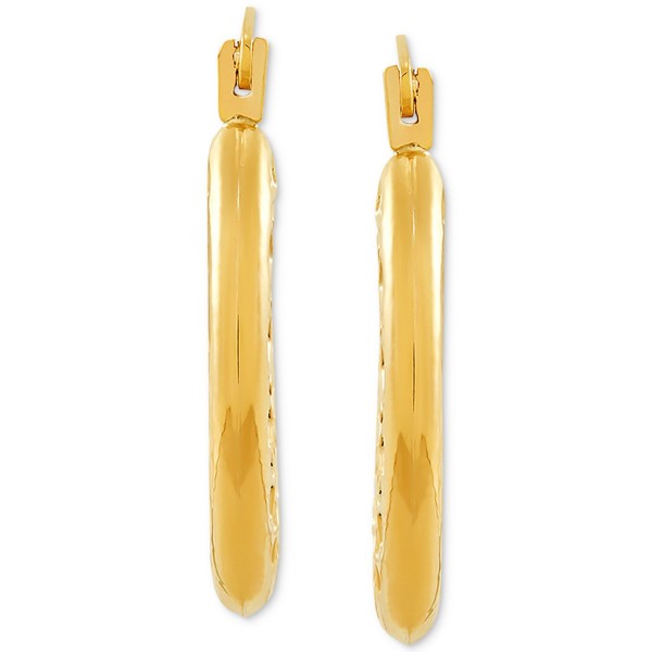 Key Pattern Hoop Earrings in 14k Gold Key Pattern Hoop Earrings in 14k Gold
