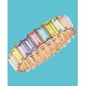 Gold-Tone Rainbow Baguette-Stone Stretch Bracelet Gold-Tone Rainbow Baguette-Stone Stretch Bracelet