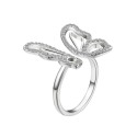 Crystal Open Butterfly Ring in Silver Plate or Gold Flash Plate Crystal Open Butterfly Ring in Silver Plate or Gold Flash Plate