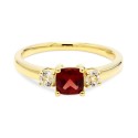 Amethyst (1/2 ct. t.w.) & White Topaz (1/10 ct. t.w.) Ring in Gold-Plated Sterling Silver Amethyst (1/2 ct. t.w.) & White Topaz (1/10 ct. t.w.) Ring in Gold-Plated Sterling Silver