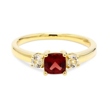Amethyst (1/2 ct. t.w.) & White Topaz (1/10 ct. t.w.) Ring in Gold-Plated Sterling Silver Amethyst (1/2 ct. t.w.) & White Topaz (1/10 ct. t.w.) Ring in Gold-Plated Sterling Silver