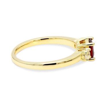 Amethyst (1/2 ct. t.w.) & White Topaz (1/10 ct. t.w.) Ring in Gold-Plated Sterling Silver Amethyst (1/2 ct. t.w.) & White Topaz (1/10 ct. t.w.) Ring in Gold-Plated Sterling Silver