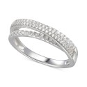 Cubic Zirconia Split-Band Ring in Sterling Silver Cubic Zirconia Split-Band Ring in Sterling Silver