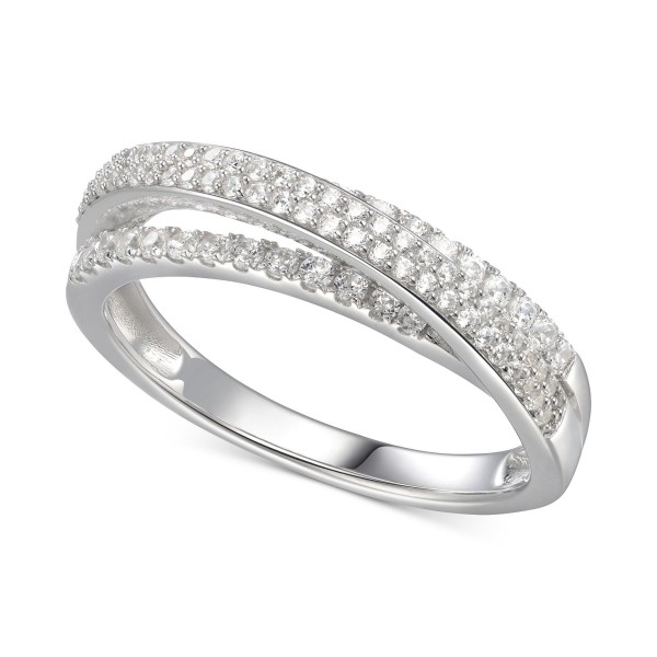 Cubic Zirconia Split-Band Ring in Sterling Silver Cubic Zirconia Split-Band Ring in Sterling Silver