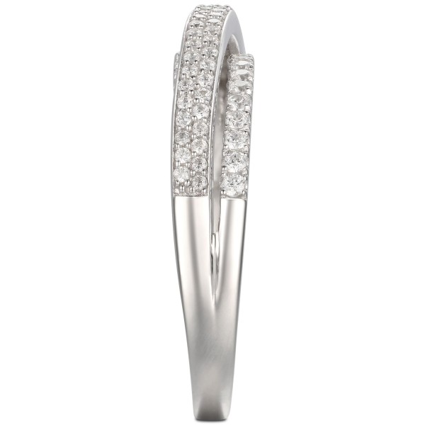 Cubic Zirconia Split-Band Ring in Sterling Silver Cubic Zirconia Split-Band Ring in Sterling Silver