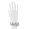 Silver-Tone Mixed Crystal Flower Stretch Bracelet Silver-Tone Mixed Crystal Flower Stretch Bracelet