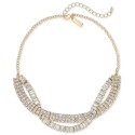Gold-Tone Crystal Twisted Frontal Necklace, 17 Gold-Tone Crystal Twisted Frontal Necklace, 17