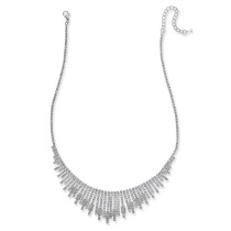 Silver-Tone Pavé Statement Necklace