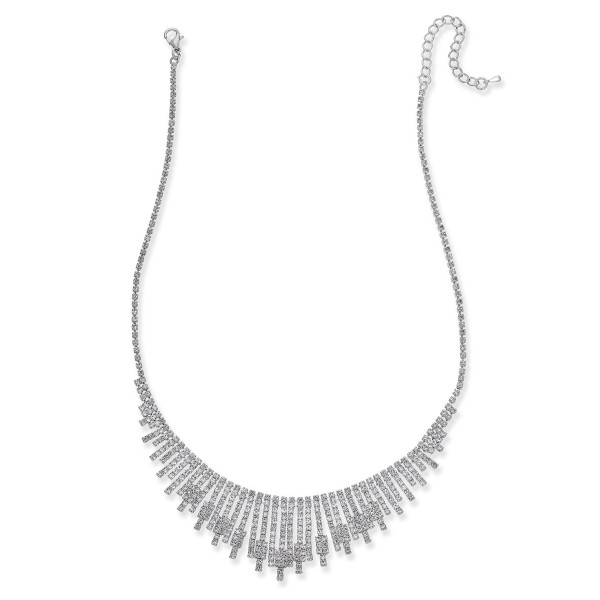 Silver-Tone Pavé Statement Necklace Silver-Tone Pavé Statement Necklace