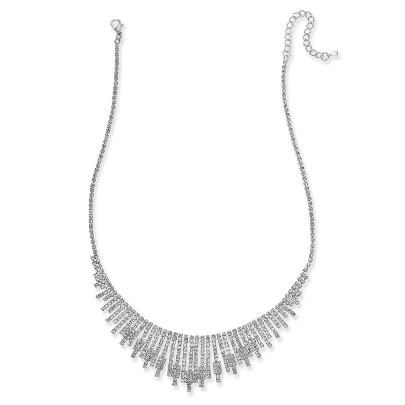 Silver-Tone Pavé Statement Necklace Silver-Tone Pavé Statement Necklace