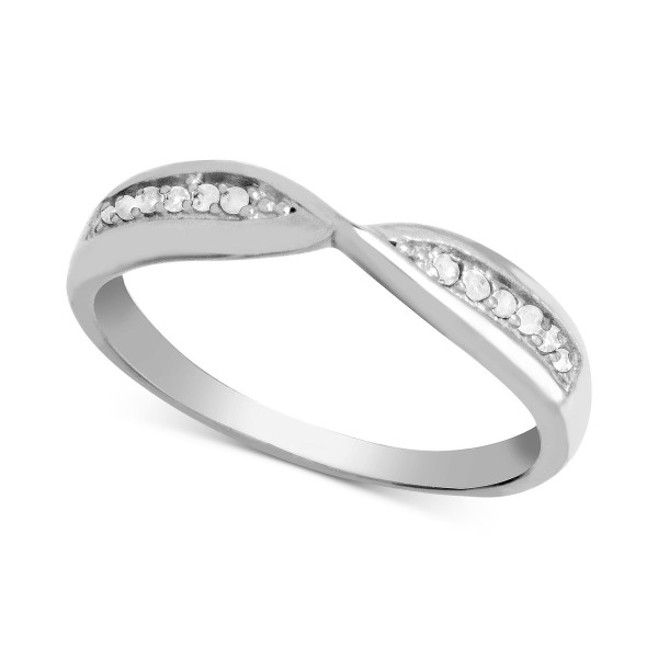 Diamond (1/10 ct. t.w.) Bypass Band Ring in Sterling Silver Diamond (1/10 ct. t.w.) Bypass Band Ring in Sterling Silver