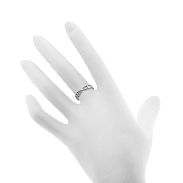 Diamond (1/10 ct. t.w.) Bypass Band Ring in Sterling Silver Diamond (1/10 ct. t.w.) Bypass Band Ring in Sterling Silver