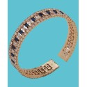 Gold-Tone Blue Baguette Stone Cuff Bracelet Gold-Tone Blue Baguette Stone Cuff Bracelet