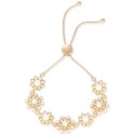 Gold-Tone Imitation Pearl Flower Slider Bracelet Gold-Tone Imitation Pearl Flower Slider Bracelet