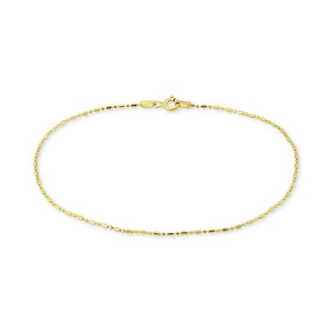 Ankle Bracelet in 18k Gold-Plated Sterling Silver & Sterling Silver Ankle Bracelet in 18k Gold-Plated Sterling Silver & Sterling Silver