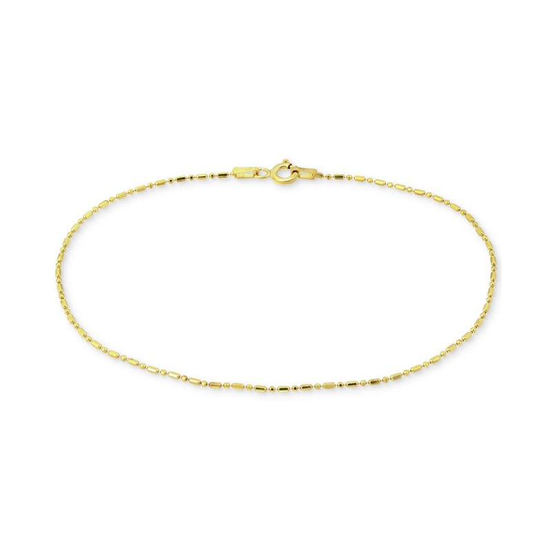 Ankle Bracelet in 18k Gold-Plated Sterling Silver & Sterling Silver Ankle Bracelet in 18k Gold-Plated Sterling Silver & Sterling Silver