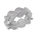 Silver-Tone Pavé Teardrop Stretch Bracelet Silver-Tone Pavé Teardrop Stretch Bracelet