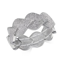 Silver-Tone Pavé Teardrop Stretch Bracelet Silver-Tone Pavé Teardrop Stretch Bracelet