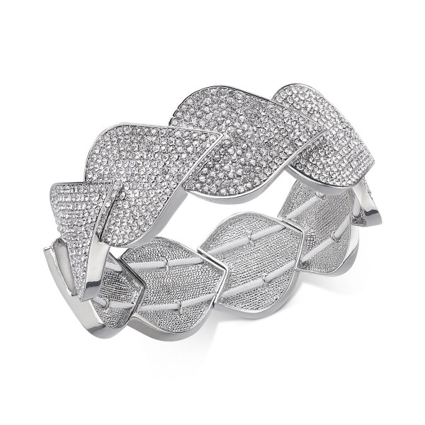 Silver-Tone Pavé Teardrop Stretch Bracelet Silver-Tone Pavé Teardrop Stretch Bracelet