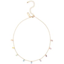 Gold-Tone Pastel Stone Shaky Statement Necklace, 16