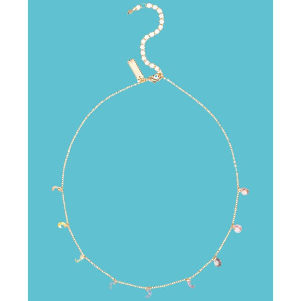 Gold-Tone Pastel Stone Shaky Statement Necklace, 16 Gold-Tone Pastel Stone Shaky Statement Necklace, 16