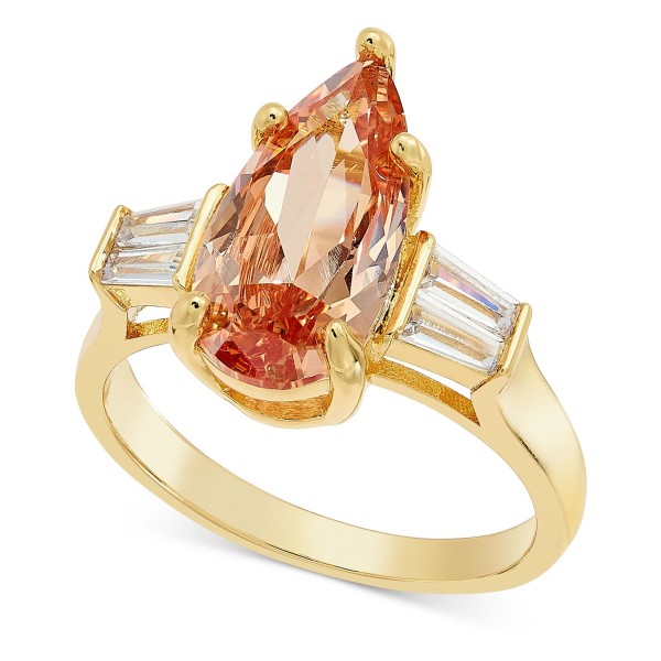 Gold-Tone Baguette & Pear-Shape Cubic Zirconia Ring Gold-Tone Baguette & Pear-Shape Cubic Zirconia Ring