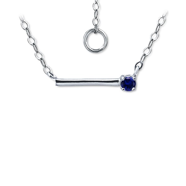 Imitation Sapphire Polished Bar Necklace, 16 Imitation Sapphire Polished Bar Necklace, 16