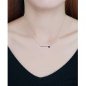 Imitation Sapphire Polished Bar Necklace, 16 Imitation Sapphire Polished Bar Necklace, 16