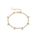 14K Gold Flash-Plated Cubic Zirconia Bead Charm Bracelet 14K Gold Flash-Plated Cubic Zirconia Bead Charm Bracelet