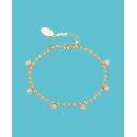 14K Gold Flash-Plated Cubic Zirconia Bead Charm Bracelet 14K Gold Flash-Plated Cubic Zirconia Bead Charm Bracelet