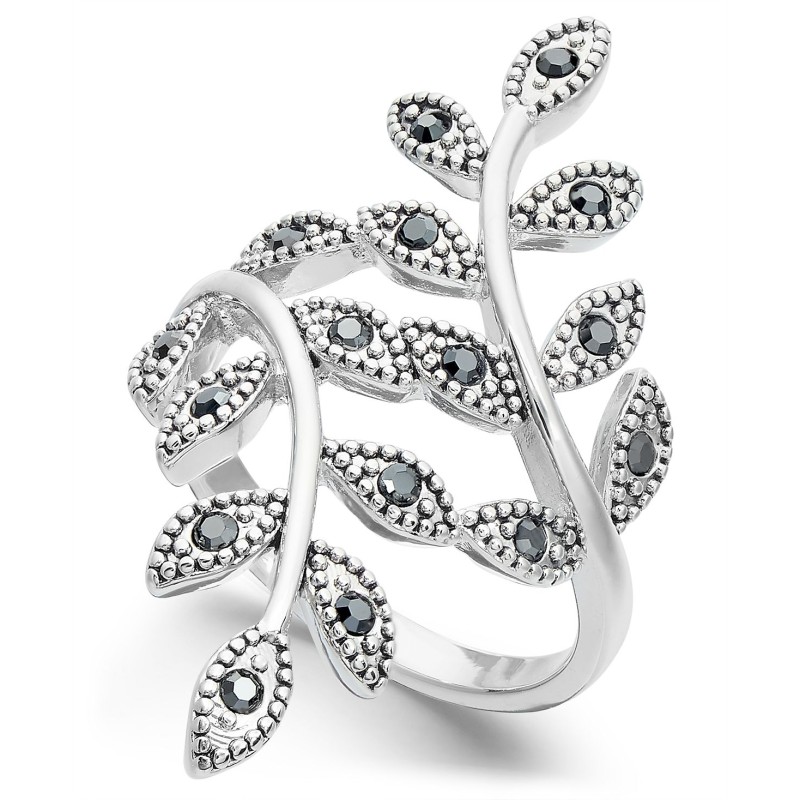 Crystal Leaf Wrap Ring Crystal Leaf Wrap Ring