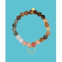 Mother of Pearl Heart and Star Multi Color Stone Beaded Stretch Bracelet Mother of Pearl Heart and Star Multi Color Stone Beaded Stretch Bracelet