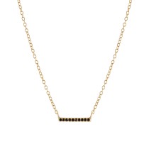 Black Spinel Bar Necklace
