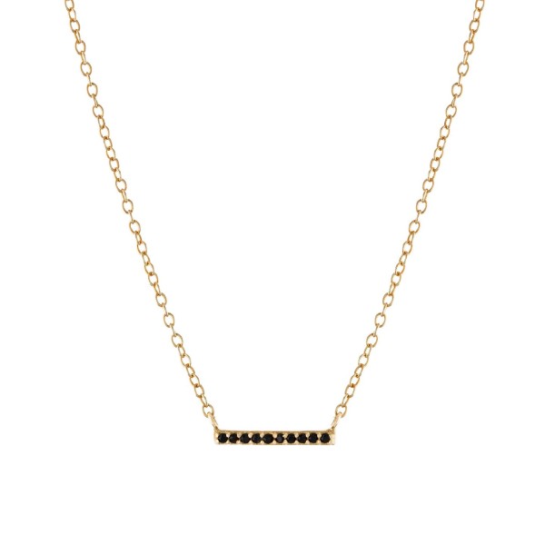 Black Spinel Bar Necklace Black Spinel Bar Necklace