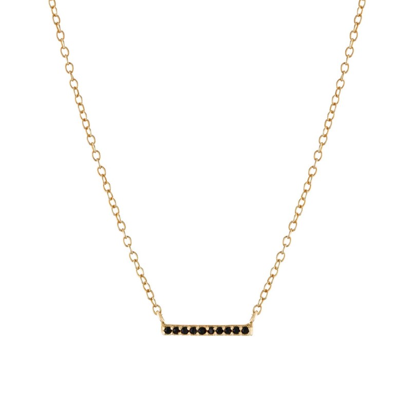 Black Spinel Bar Necklace Black Spinel Bar Necklace