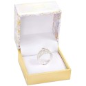 Silver-Tone Mixed Crystal Triple-Row Ring Silver-Tone Mixed Crystal Triple-Row Ring